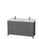 Sheffield 60 Inch Double Bathroom Vanity in Dark Gray - 73