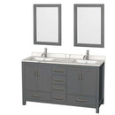 Sheffield 60 Inch Double Bathroom Vanity in Dark Gray - 12