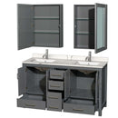 Sheffield 60 Inch Double Bathroom Vanity in Dark Gray - 19