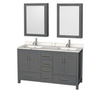 Sheffield 60 Inch Double Bathroom Vanity in Dark Gray - 18