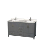 Sheffield 60 Inch Double Bathroom Vanity in Dark Gray - 10
