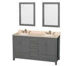 Sheffield 60 Inch Double Bathroom Vanity in Dark Gray - 25