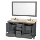 Sheffield 60 Inch Double Bathroom Vanity in Dark Gray - 30