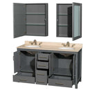 Sheffield 60 Inch Double Bathroom Vanity in Dark Gray - 34
