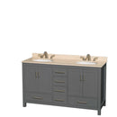 Sheffield 60 Inch Double Bathroom Vanity in Dark Gray - 22