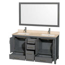Sheffield 60 Inch Double Bathroom Vanity in Dark Gray - 47