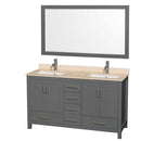 Sheffield 60 Inch Double Bathroom Vanity in Dark Gray - 46