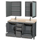Sheffield 60 Inch Double Bathroom Vanity in Dark Gray - 51