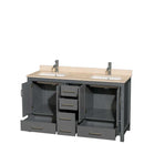 Sheffield 60 Inch Double Bathroom Vanity in Dark Gray - 40
