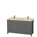 Sheffield 60 Inch Double Bathroom Vanity in Dark Gray - 39