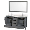 Sheffield 60 Inch Double Bathroom Vanity in Dark Gray - 96