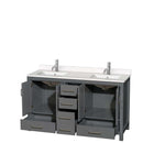 Sheffield 60 Inch Double Bathroom Vanity in Dark Gray - 91