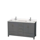 Sheffield 60 Inch Double Bathroom Vanity in Dark Gray - 90