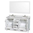 Sheffield 60 Inch Double Bathroom Vanity in White - 57