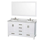 Sheffield 60 Inch Double Bathroom Vanity in White - 56