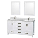 Sheffield 60 Inch Double Bathroom Vanity in White - 67