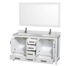 Sheffield 60 Inch Double Bathroom Vanity in White - 72
