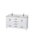 Sheffield 60 Inch Double Bathroom Vanity in White - 77