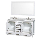 Sheffield 60 Inch Double Bathroom Vanity in White - 48