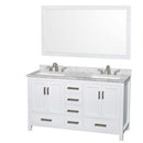 Sheffield 60 Inch Double Bathroom Vanity in White - 47
