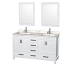 Sheffield 60 Inch Double Bathroom Vanity in White - 7