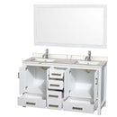 Sheffield 60 Inch Double Bathroom Vanity in White - 11