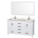 Sheffield 60 Inch Double Bathroom Vanity in White - 10