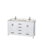 Sheffield 60 Inch Double Bathroom Vanity in White - 5