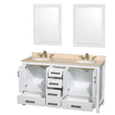 Sheffield 60 Inch Double Bathroom Vanity in White - 21