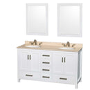 Sheffield 60 Inch Double Bathroom Vanity in White - 20