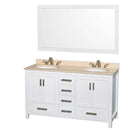 Sheffield 60 Inch Double Bathroom Vanity in White - 24