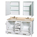 Sheffield 60 Inch Double Bathroom Vanity in White - 29