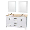 Sheffield 60 Inch Double Bathroom Vanity in White - 28