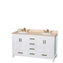 Sheffield 60 Inch Double Bathroom Vanity in White - 30