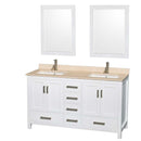 Sheffield 60 Inch Double Bathroom Vanity in White - 35