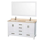 Sheffield 60 Inch Double Bathroom Vanity in White - 39