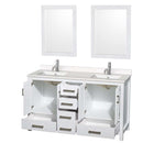 Sheffield 60 Inch Double Bathroom Vanity in White - 82