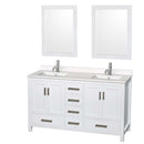 Sheffield 60 Inch Double Bathroom Vanity in White - 81