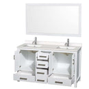 Sheffield 60 Inch Double Bathroom Vanity in White - 85
