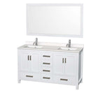 Sheffield 60 Inch Double Bathroom Vanity in White - 84