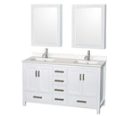 Sheffield 60 Inch Double Bathroom Vanity in White - 87