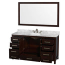 Sheffield 60 Inch Single Bathroom Vanity in Espresso - 19