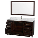 Sheffield 60 Inch Single Bathroom Vanity in Espresso - 30