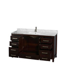 Sheffield 60 Inch Single Bathroom Vanity in Espresso - 27