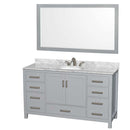 Sheffield 60 Inch Single Bathroom Vanity in Gray - 25