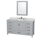 Sheffield 60 Inch Single Bathroom Vanity in Gray - 28