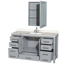 Sheffield 60 Inch Single Bathroom Vanity in Gray - 12