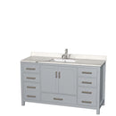 Sheffield 60 Inch Single Bathroom Vanity in Gray - 6