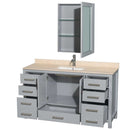 Sheffield 60 Inch Single Bathroom Vanity in Gray - 21