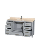 Sheffield 60 Inch Single Bathroom Vanity in Gray - 16